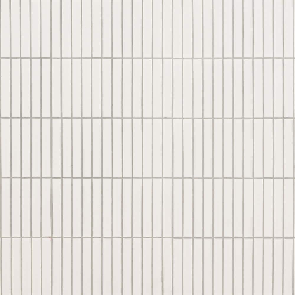 MSI White Stacked 12 in. x 12 in. x 0.24 in. Matte Porcelain Mesh-Mounted Mosaic Floor and Wall Tile (0.94 sq. ft./Each) (4)