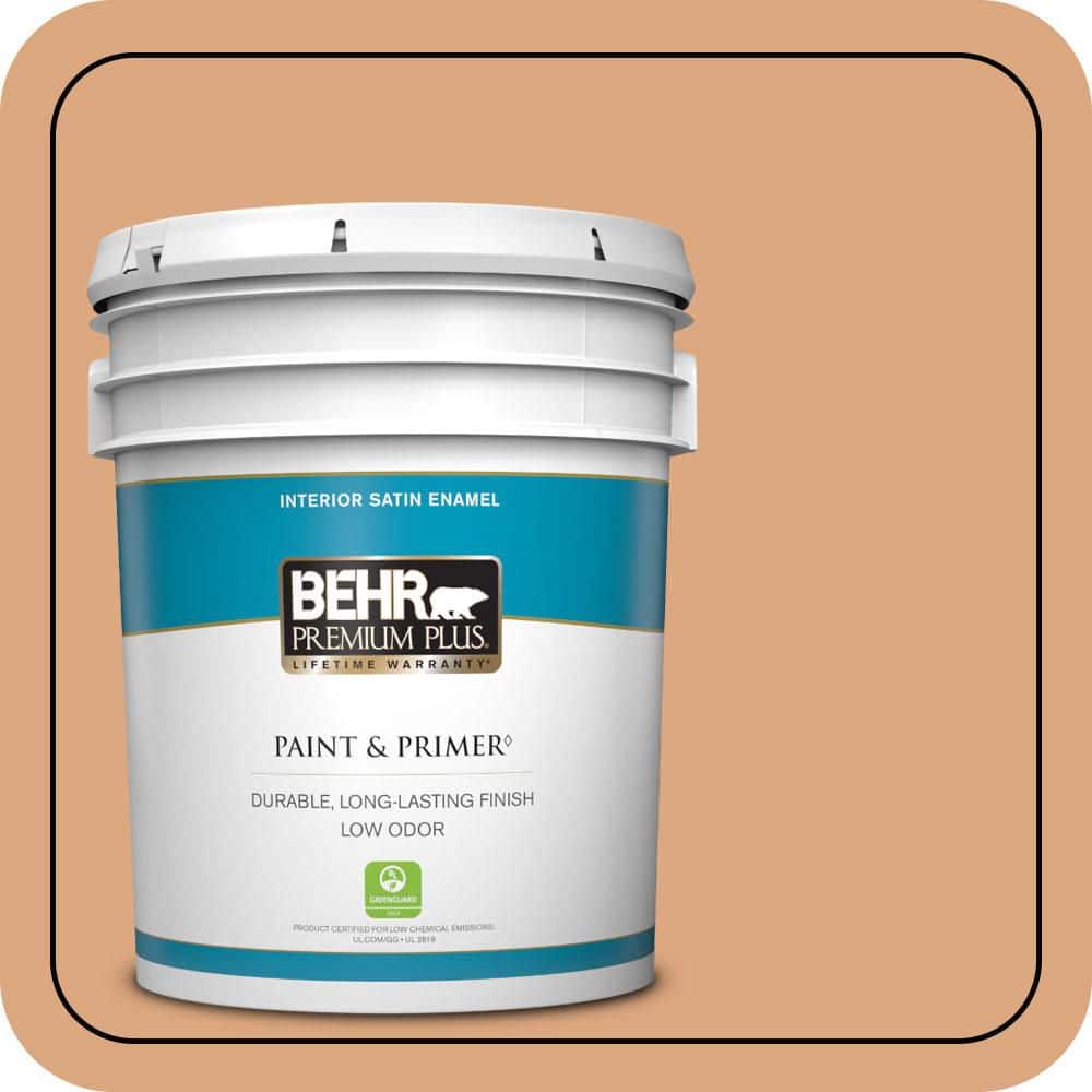BEHR PREMIUM PLUS 5 gal. #PMD-97 Eastern Spice Satin Enamel Low Odor Interior Paint & Primer