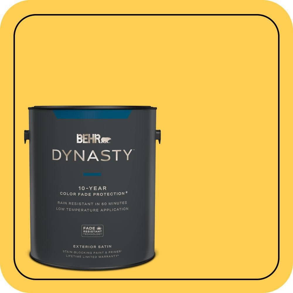 BEHR DYNASTY 1 gal. #T16-05 Canary Diamond Satin Enamel Exterior Stain-Blocking Paint & Primer