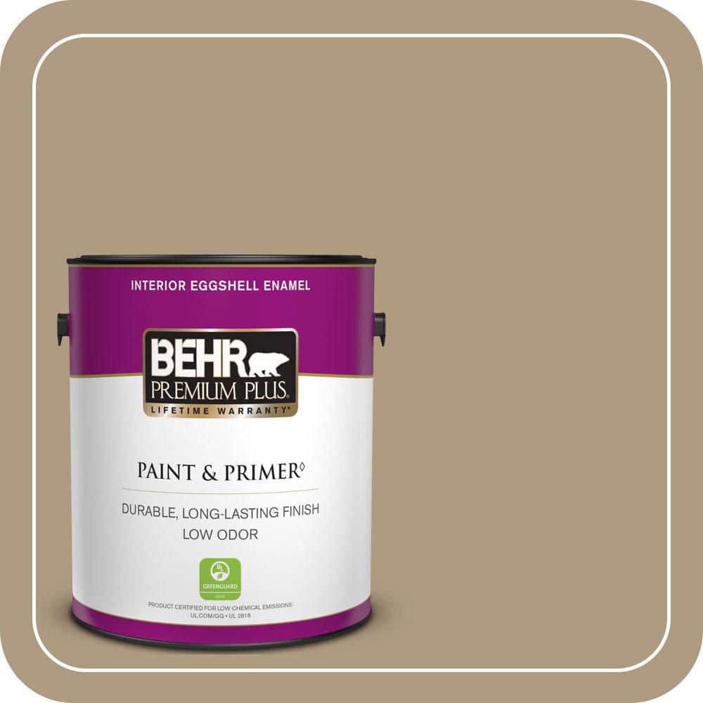 BEHR PREMIUM PLUS 1 gal. #MQ2-24 Golden Olive Eggshell Enamel Low Odor Interior Paint & Primer