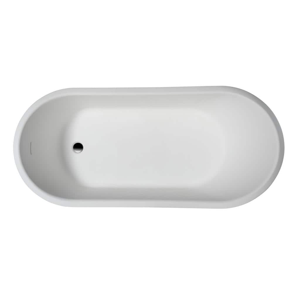 Barclay Products Becki 67 in. Stone Resin Flatbottom Oval Bathtub in Glossy White (2)