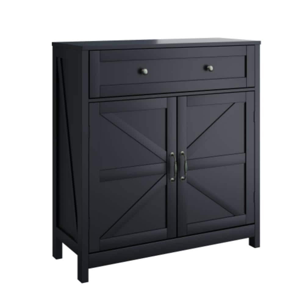 Unbranded 30 in. W x 12 in. D x 32.5 in. H Bathroom Black Linen Cabinet (1)