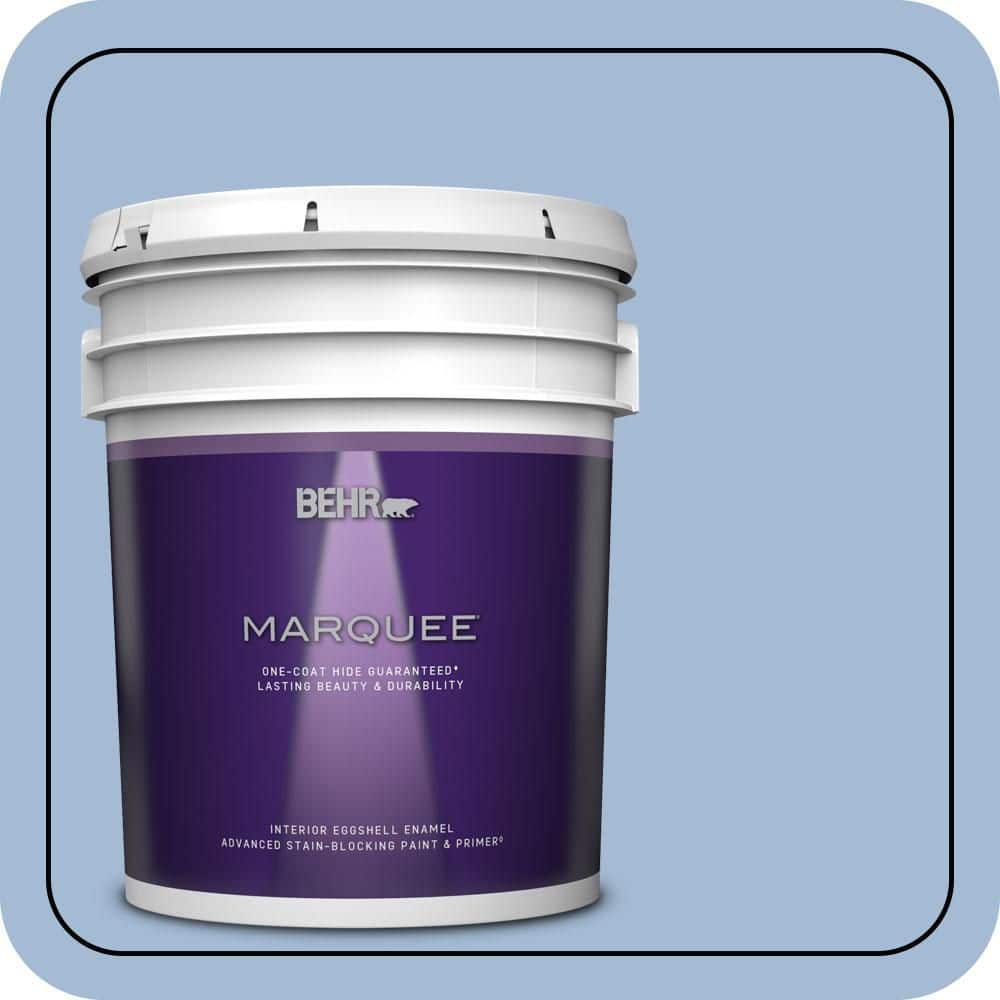 BEHR MARQUEE 5 gal. #M530-3 Perennial Blue One-Coat Hide Eggshell Enamel Interior Paint & Primer