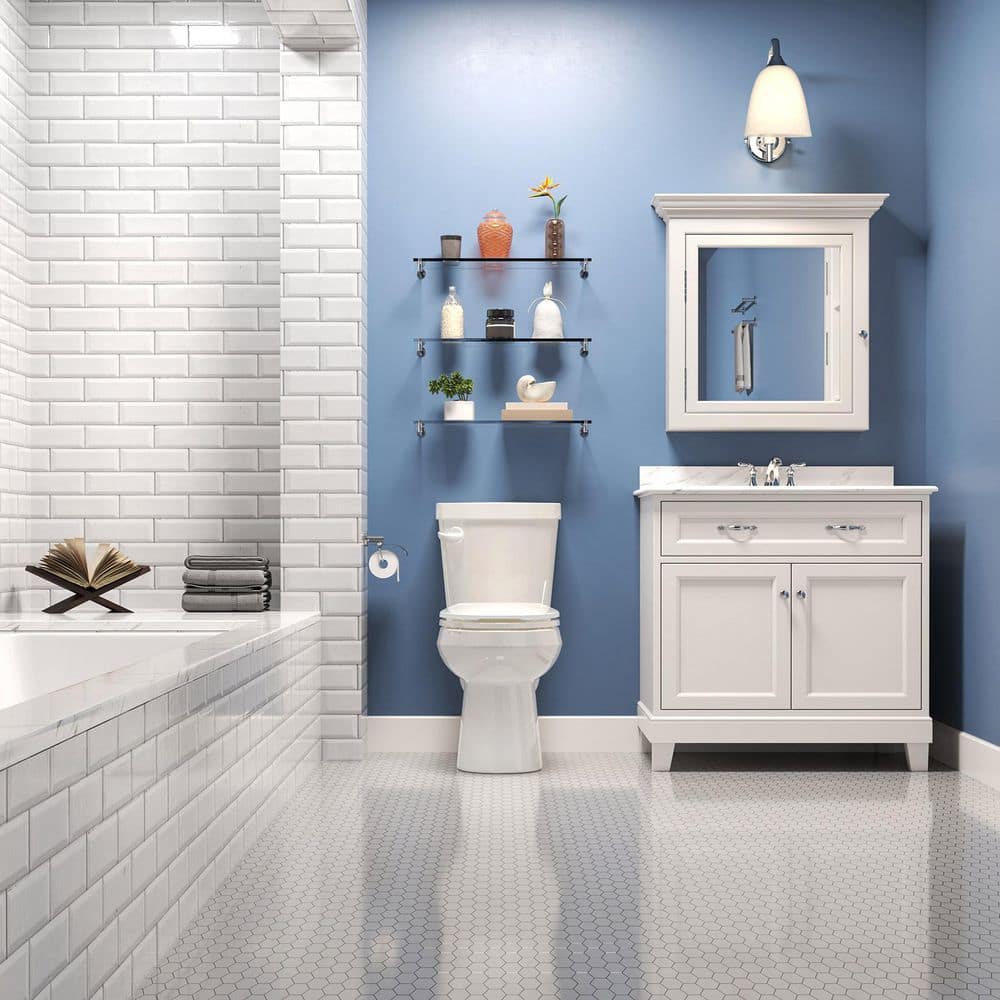 HOROW 17 in. ADA 2-Piece 1.28 GPF Single Flush Elongated Toilet in White Flush, Soft-Close Seat Included (2)