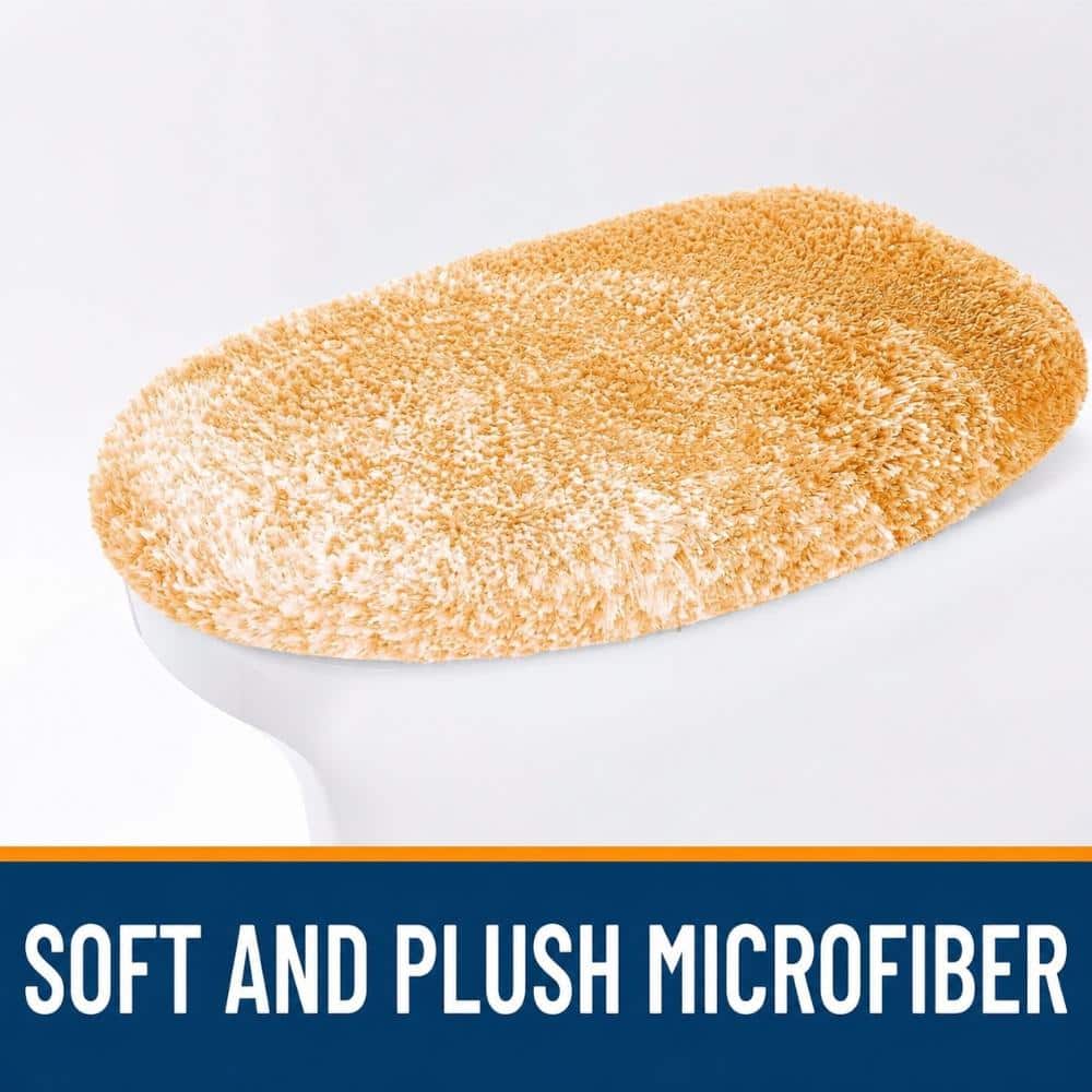 Unbranded Golden Yellow Microfiber Toilet Lid Cover 17.5 x 15 in. 1.18 in. Plush Pile Machine Washable Rubber Soft (2)