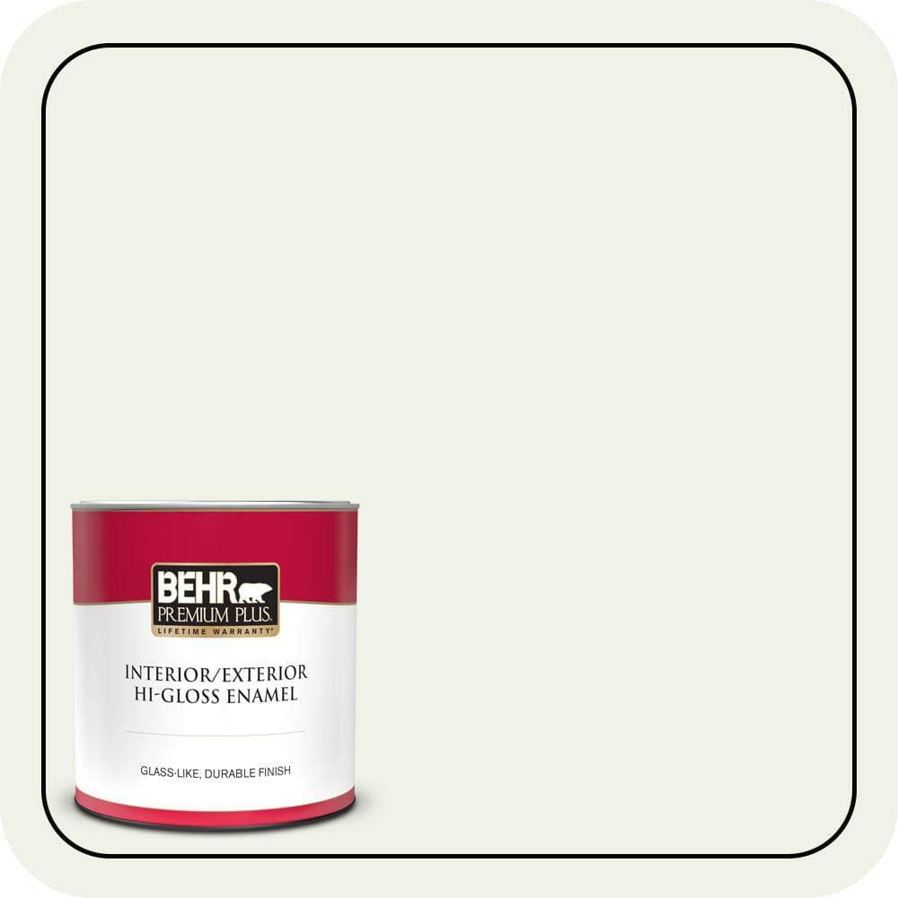 BEHR PREMIUM PLUS 1 qt. #PPU18-07 Falling Snow Hi-Gloss Enamel Interior/Exterior Paint & Primer (1)