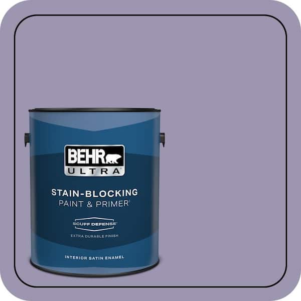 BEHR ULTRA 1 gal. #S570-4 Night Music Extra Durable Satin Enamel Interior Paint & Primer (2)