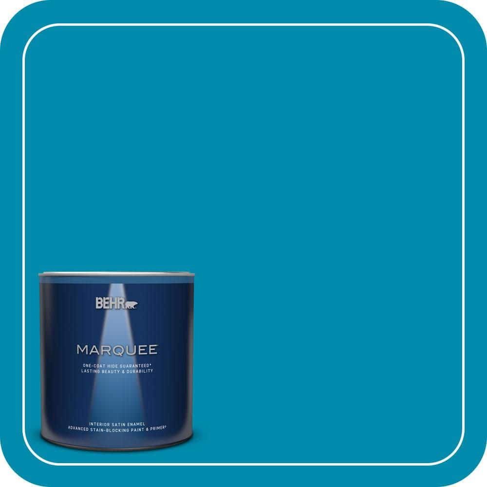 BEHR MARQUEE 1 qt. #530B-7 Riviera Paradise Satin Enamel Interior Paint & Primer