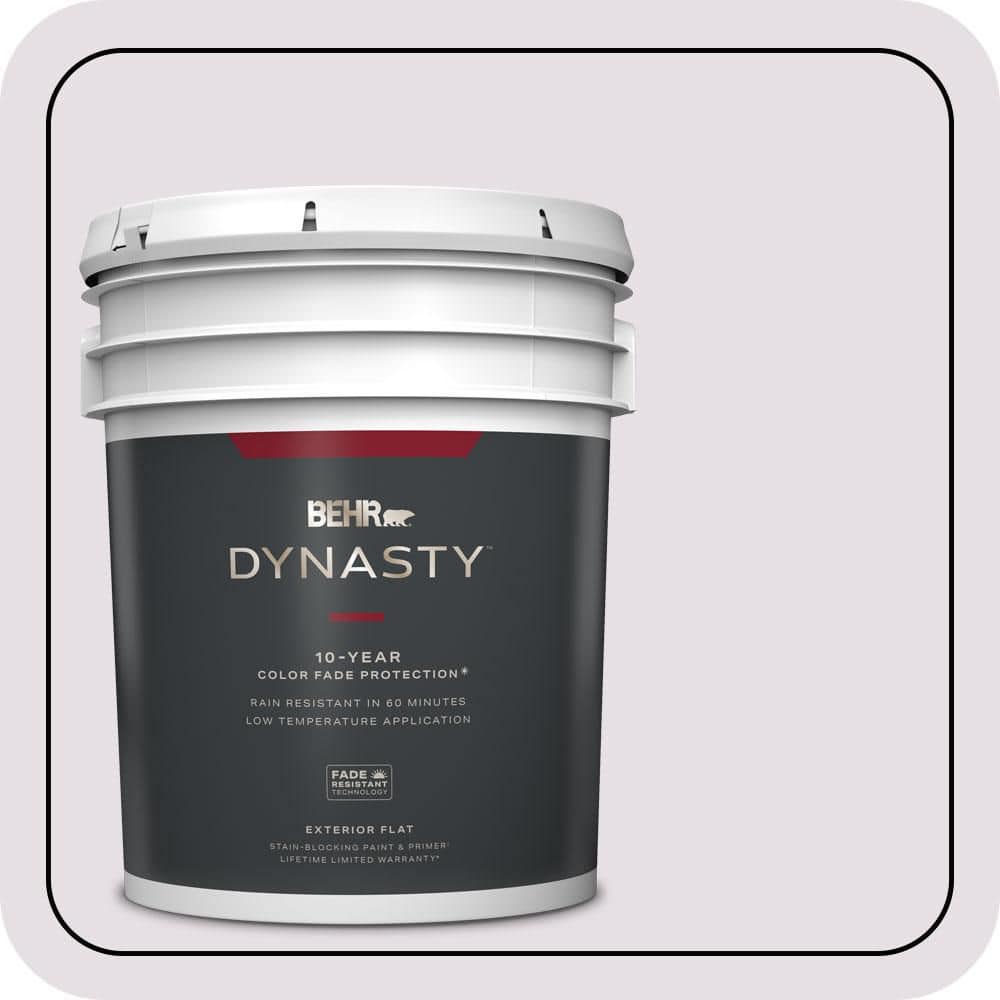BEHR DYNASTY 5 gal. #670E-2 Pearl Violet Flat Exterior Stain-Blocking Paint & Primer