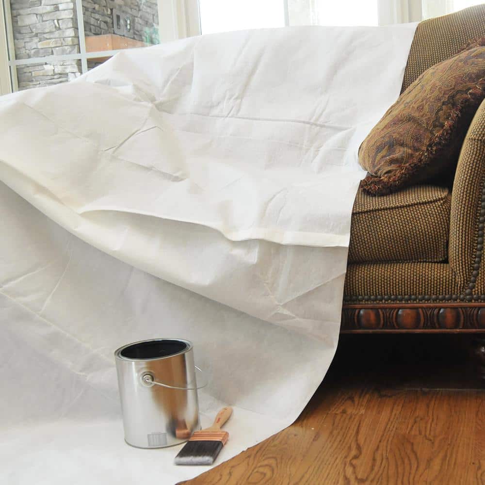 TRIMACO Double Guard 10 ft. x 4 ft. White Non-Woven Dropcloth (2)