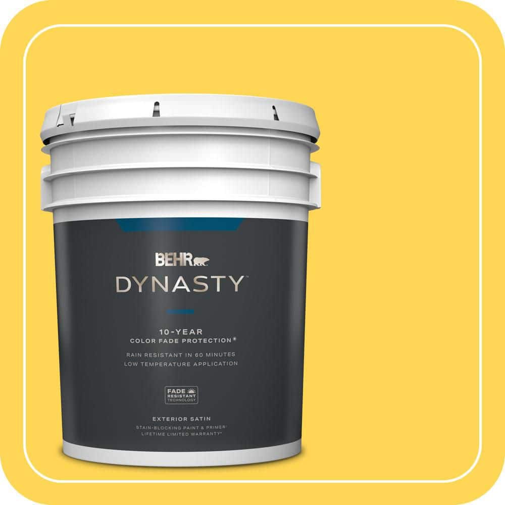BEHR DYNASTY 5 gal. #P300-6 Buzz-in Satin Enamel Exterior Stain-Blocking Paint & Primer