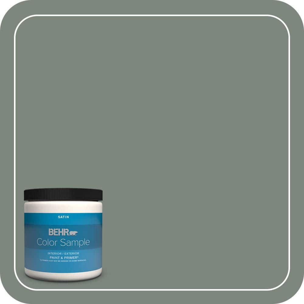 BEHR PREMIUM PLUS #700F-5 Wild Sage Interior/Exterior Paint & Primer Color Sample (1)