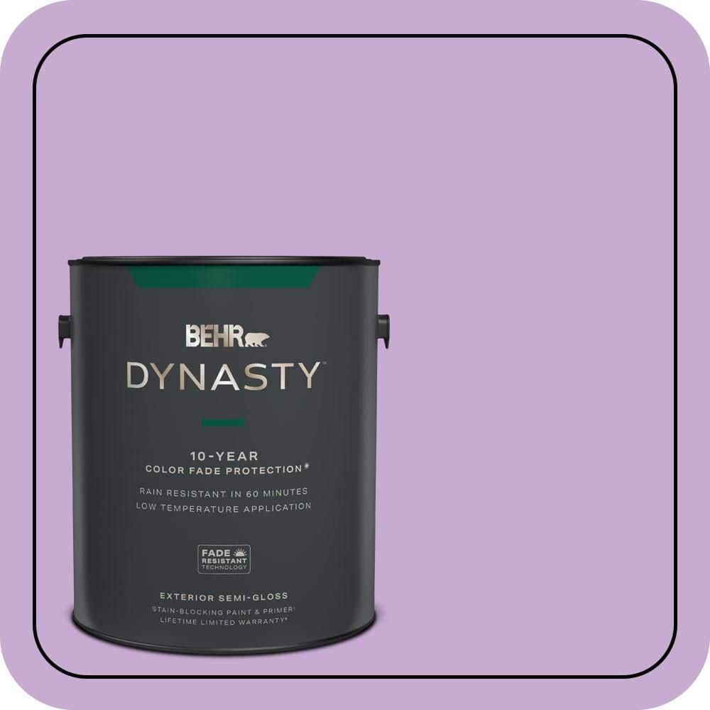 BEHR DYNASTY 1 gal. #660B-4 Pale Orchid Semi-Gloss Enamel Exterior Stain-Blocking Paint & Primer