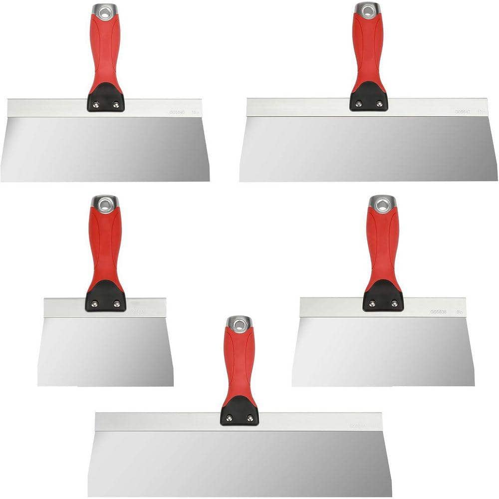 KIWDZFU 6'' 8'' 10'' 12'' 14'' Stainless Steel Joint Taping Knife with Ergonomic Handle for Drywall Finishing and Patching (1)