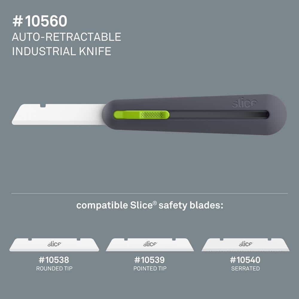 Slice Auto-Retractable Industrial Knife 3 in. Safety Blade Utility Knife (3)
