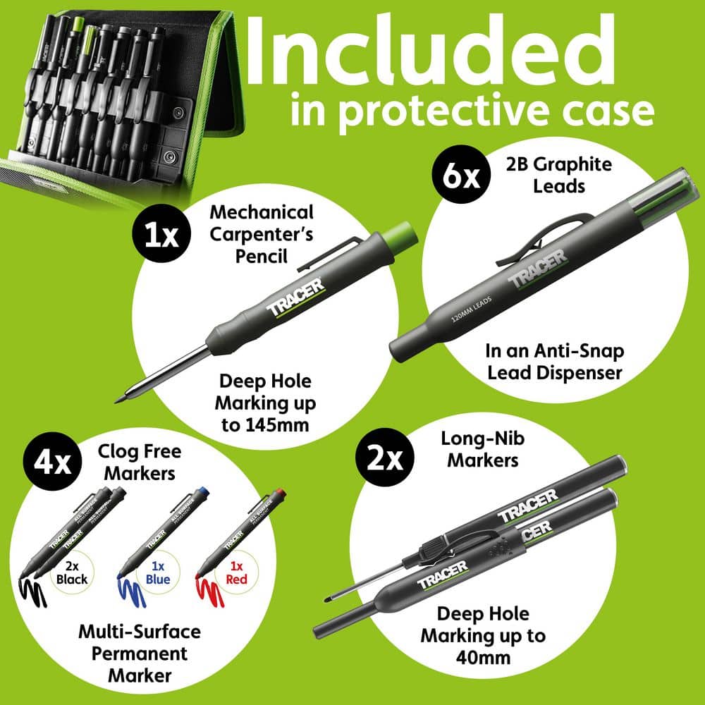 TRACER 8PC Construction Marker Kit with Storage Case - Writing Tools (3)