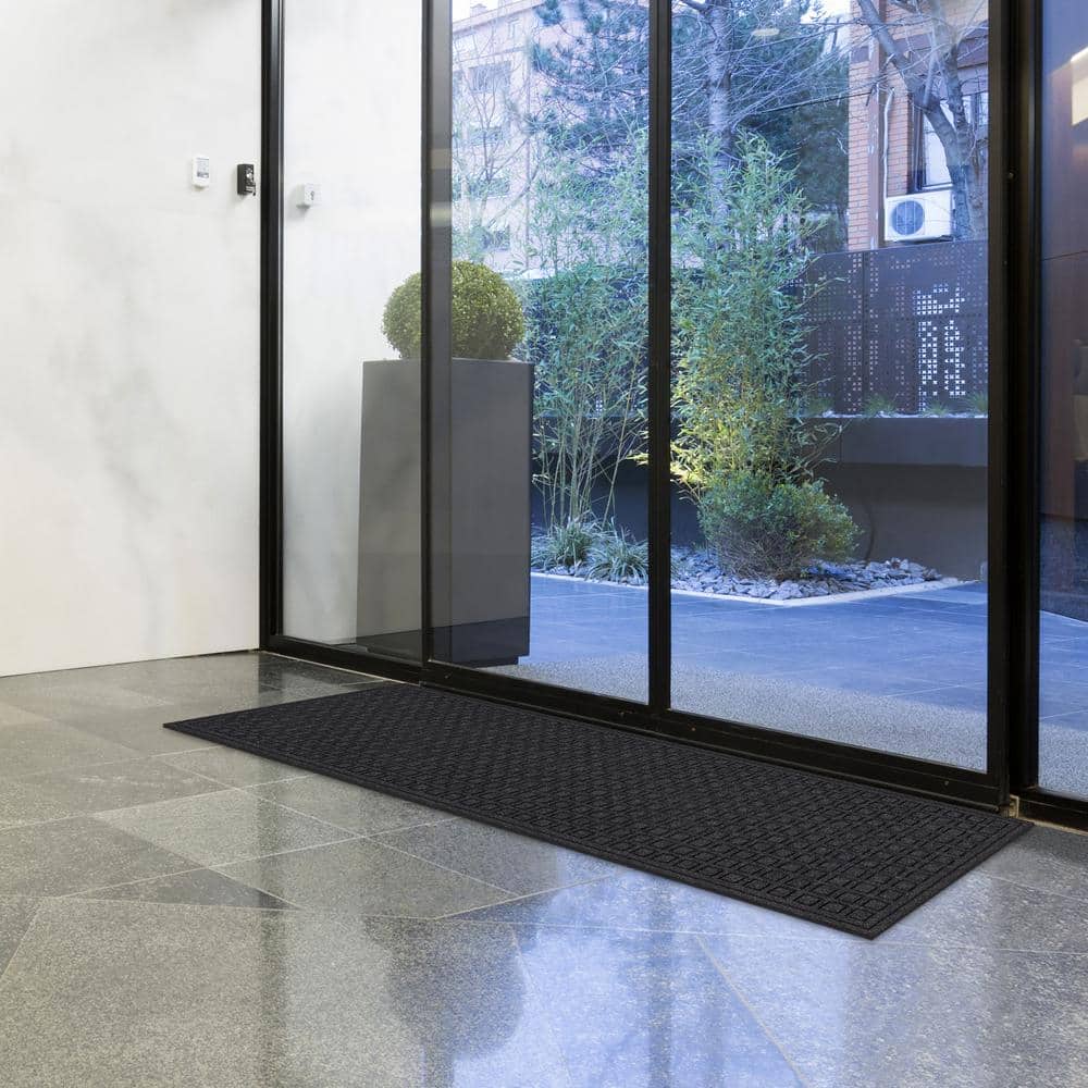 TrafficMaster Heavy Duty Black Charcoal 24 in. x 72 in. Non-Slip Indoor Outdoor Utility Runner (3)