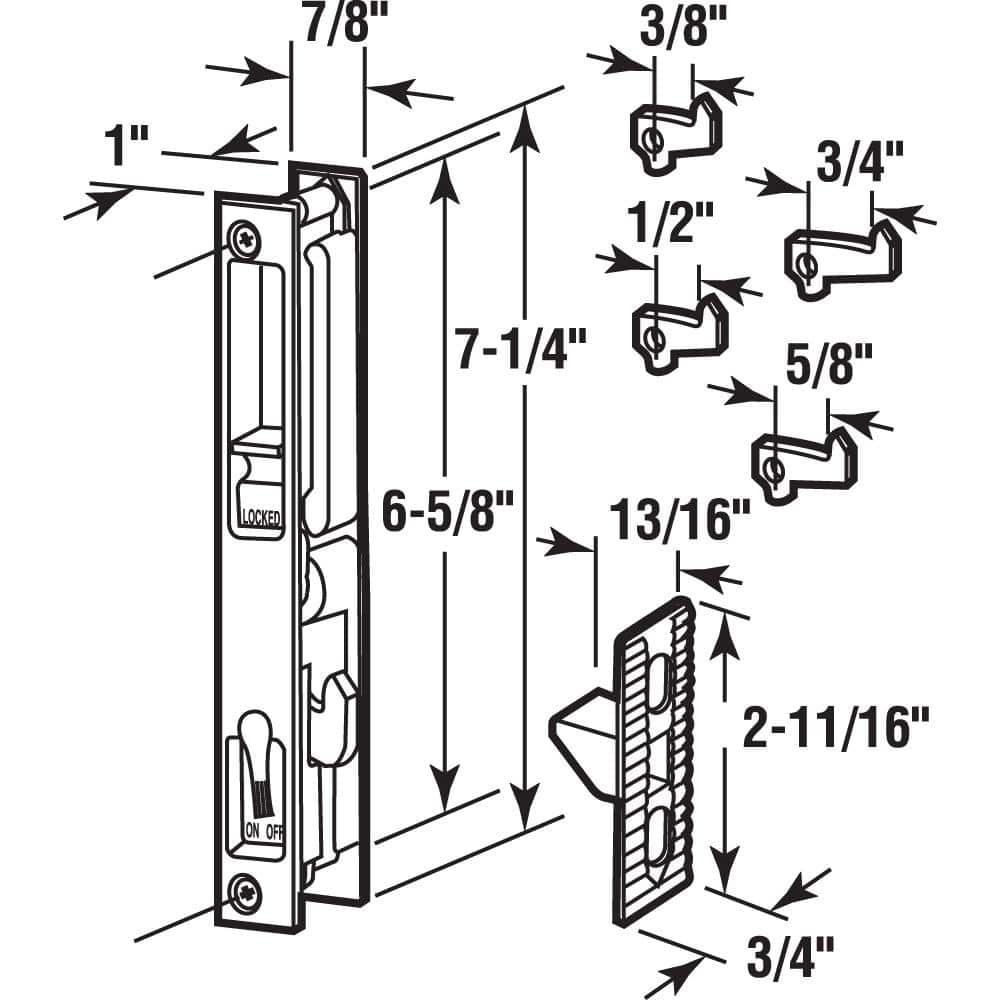 Prime-Line Black Diecast, Keyed Sliding Door Flush Handle Set (2)