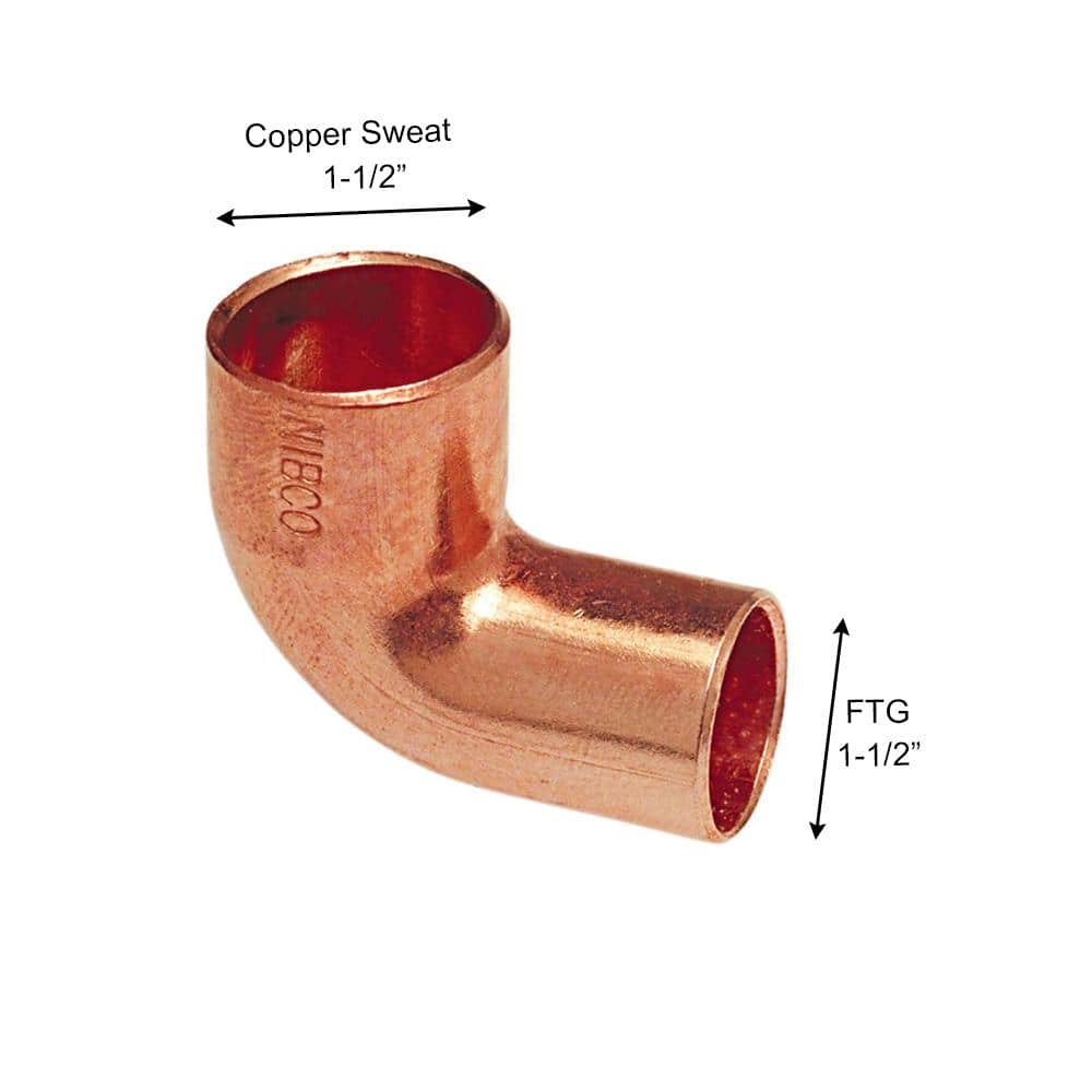 Everbilt 1-1/2 in. Copper Pressure 90-Degree Fitting x Cup Street Elbow (3)