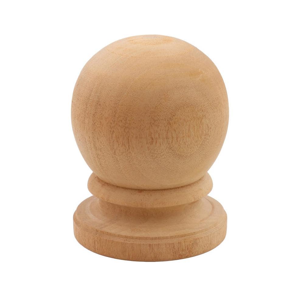 Protectyte 5.5 in. x 5.5 in. Mahogany Kiln-Dried Globe Post Cap Finial