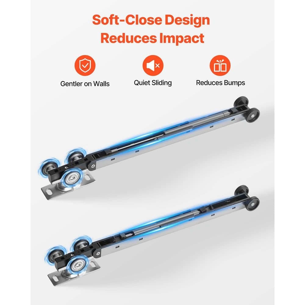 VEVOR Sliding Pocket Door Track Kit, 44.69in Soft Close, Smooth Quiet Sliding, Easy Install, 1-1 3/4in Thick, 24in Single Door (3)