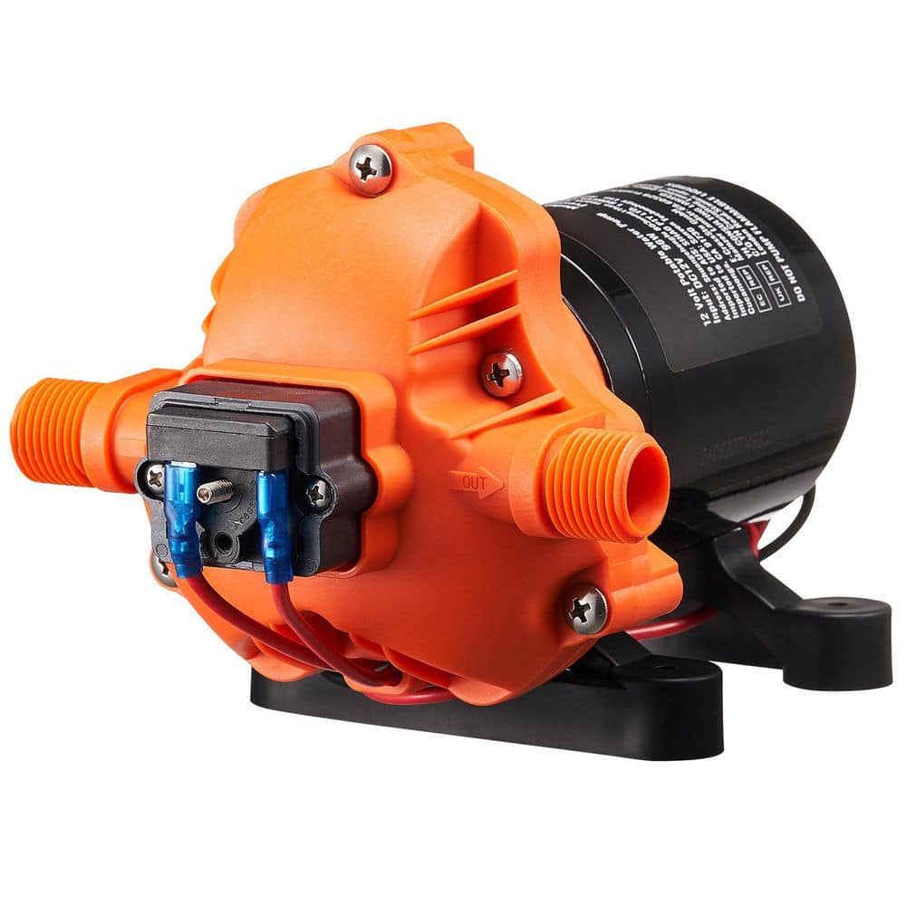 SKYSHALO 12-Volt Diaphragm Pump, 3 GPM, 3-Chamber DC Water Pump with Auto Pressure Switch 40-100 PSI, 1/2 in. MNPT for RV/Yacht (1)