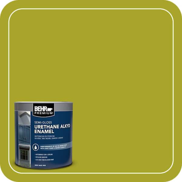 BEHR PREMIUM 1 qt. #P340-7 Venom Semi-Gloss Enamel Urethane Alkyd Interior/Exterior Paint (2)