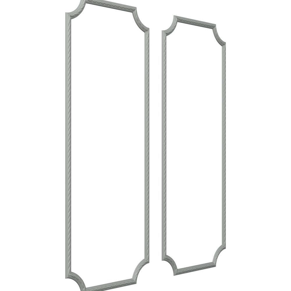 Ekena Millwork 28 in. W x 72 in. H Unfinished Polyurethane Reeded Acanthus Leaf Panel Moulding Kit (Double Panel) (2)