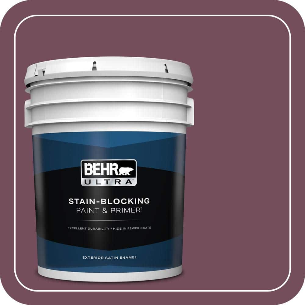 BEHR ULTRA 5 gal. #S120-7 Fine Wine Satin Enamel Exterior Paint & Primer