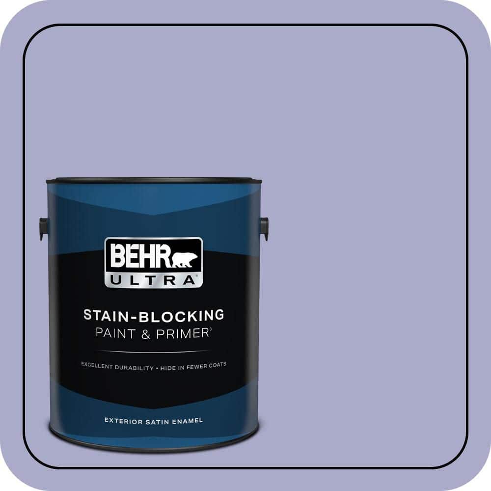 BEHR ULTRA 1 gal. #M550-4 Wisteria Blue Satin Enamel Exterior Paint & Primer