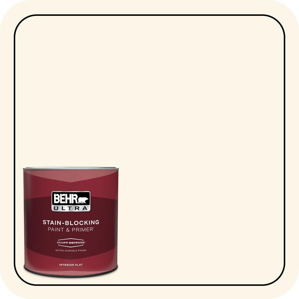 BEHR ULTRA 1 qt. #PWN-20 Whipping Cream Extra Durable Flat Interior Paint & Primer