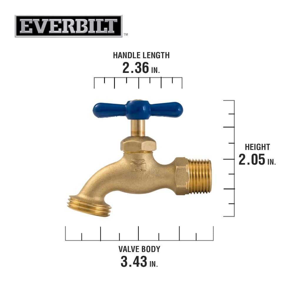 Everbilt 1/2 in. x 1/2 in. MIP Brass Hose Bibb Valve (4)
