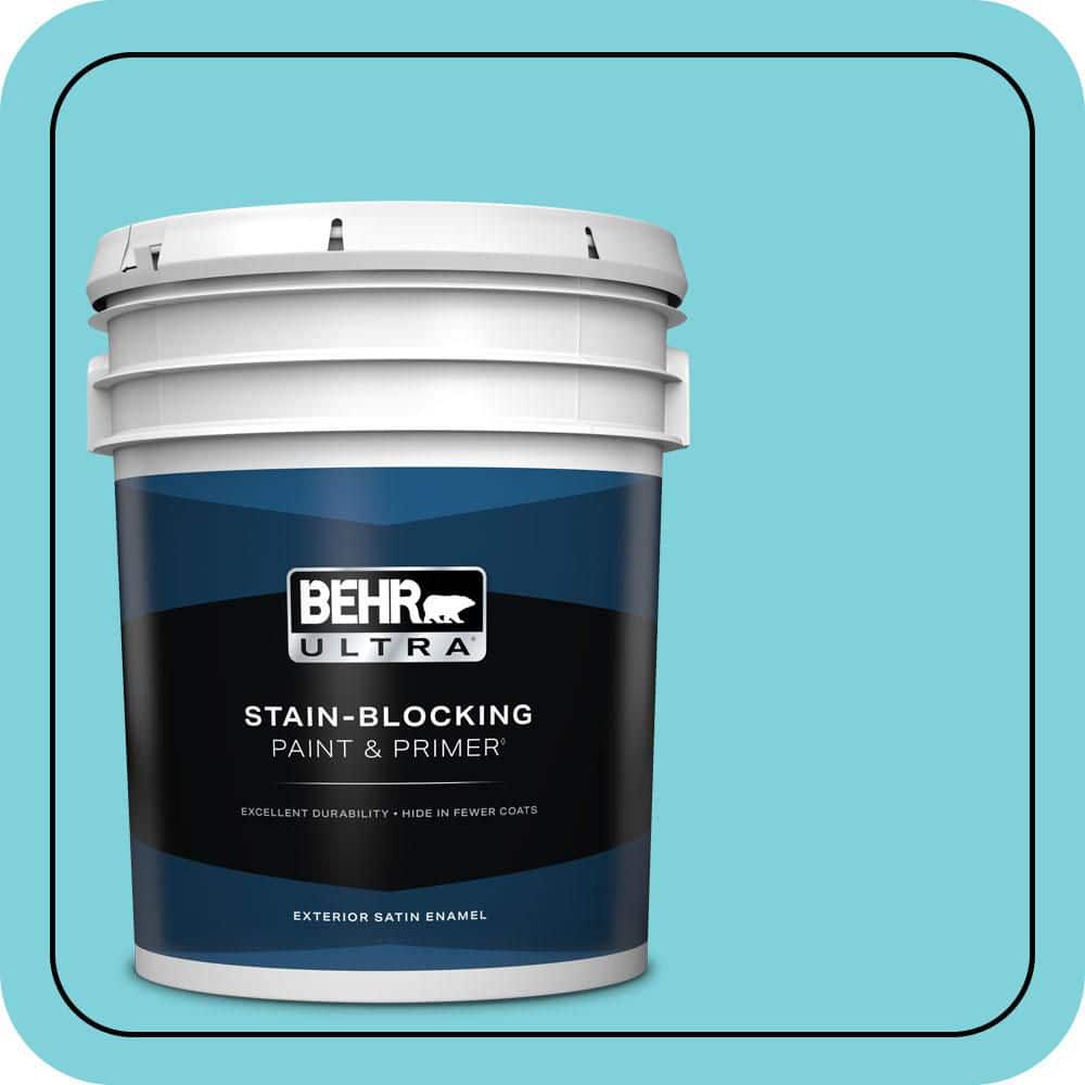 BEHR ULTRA 5 gal. #P470-3 Sea of Tranquility Satin Enamel Exterior Paint & Primer