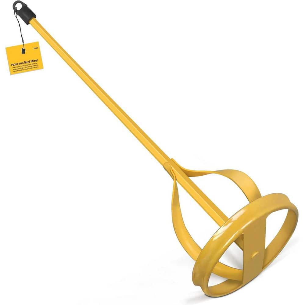 KIWDZFU 1 to 5 Gal. Paint and Mud Mixer Stirrer for Drill Hex Head Anti-Slip Easy Clean for Painting and Plastering Yellow (1)