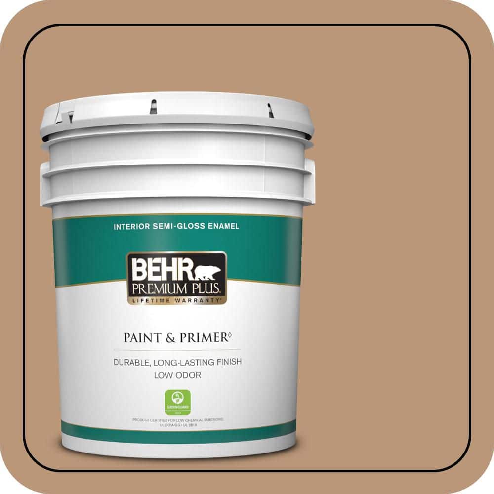 BEHR PREMIUM PLUS 5 gal. #N250-4 Artisan Crafts Semi-Gloss Enamel Low Odor Interior Paint & Primer