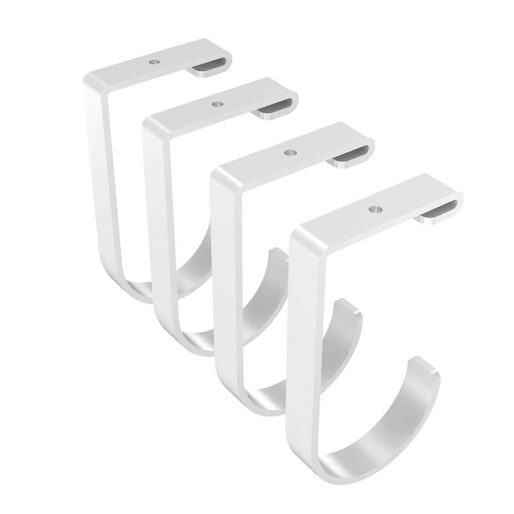NVNOO 6 in. Capacity up to 50 lb. Storage Flat Hook Accessory for Garage Ceiling Rack and Wall Shelving, White (4-Pack) (1)