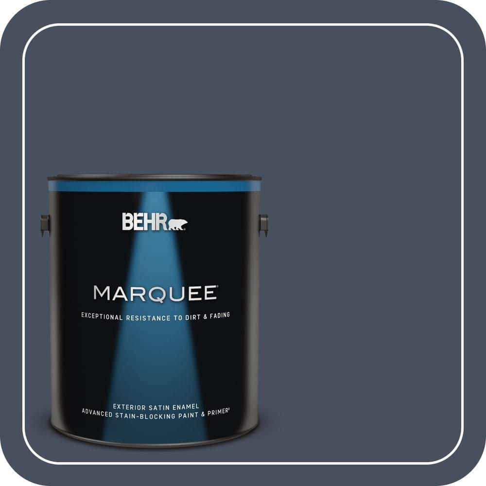 BEHR MARQUEE 1 gal. #S510-7 Dark Denim Satin Enamel Exterior Paint & Primer (1)