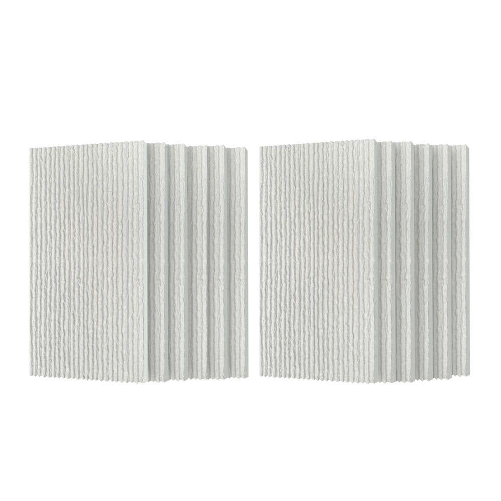 Runesay 12-Pieces 48 in. W x 24 in. L White PU Decorative Wall Paneling 3D Faux Stone Siding Panel (1)