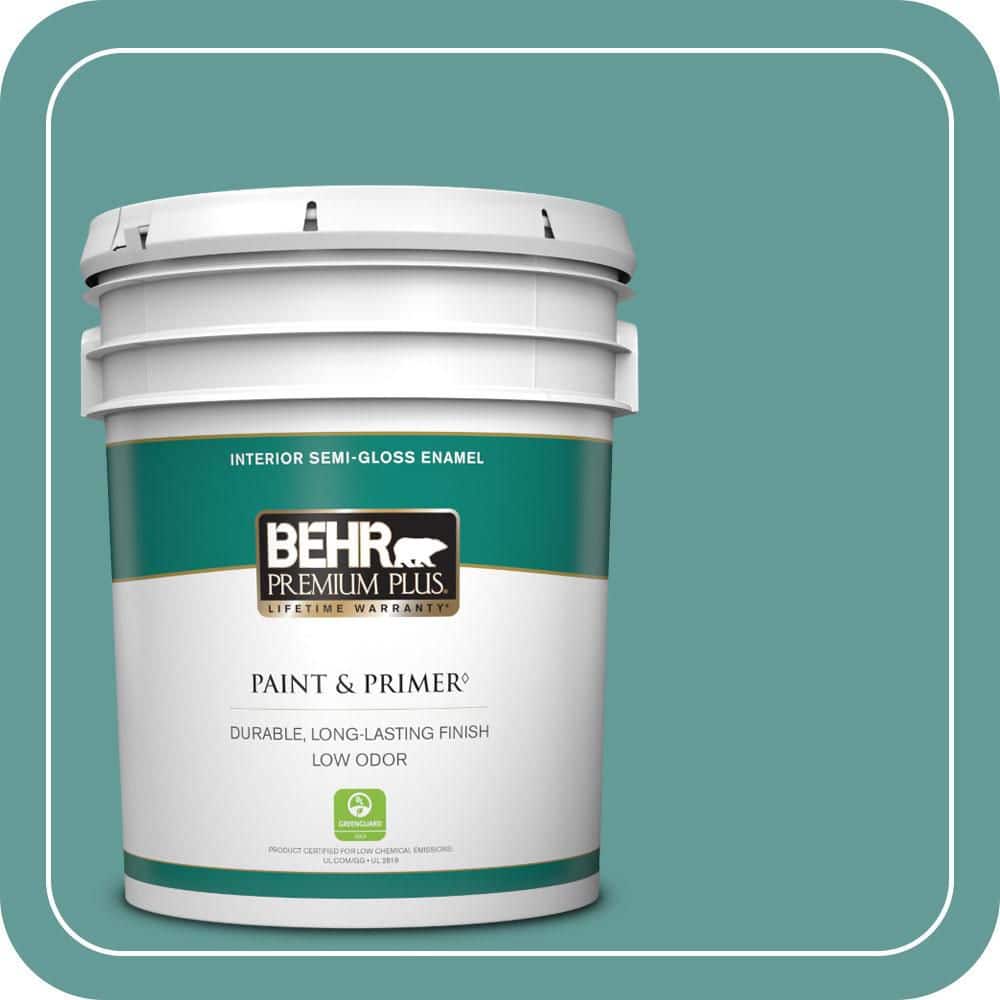 BEHR PREMIUM PLUS 5 gal. #MQ6-06 Semi Precious Semi-Gloss Enamel Low Odor Interior Paint & Primer