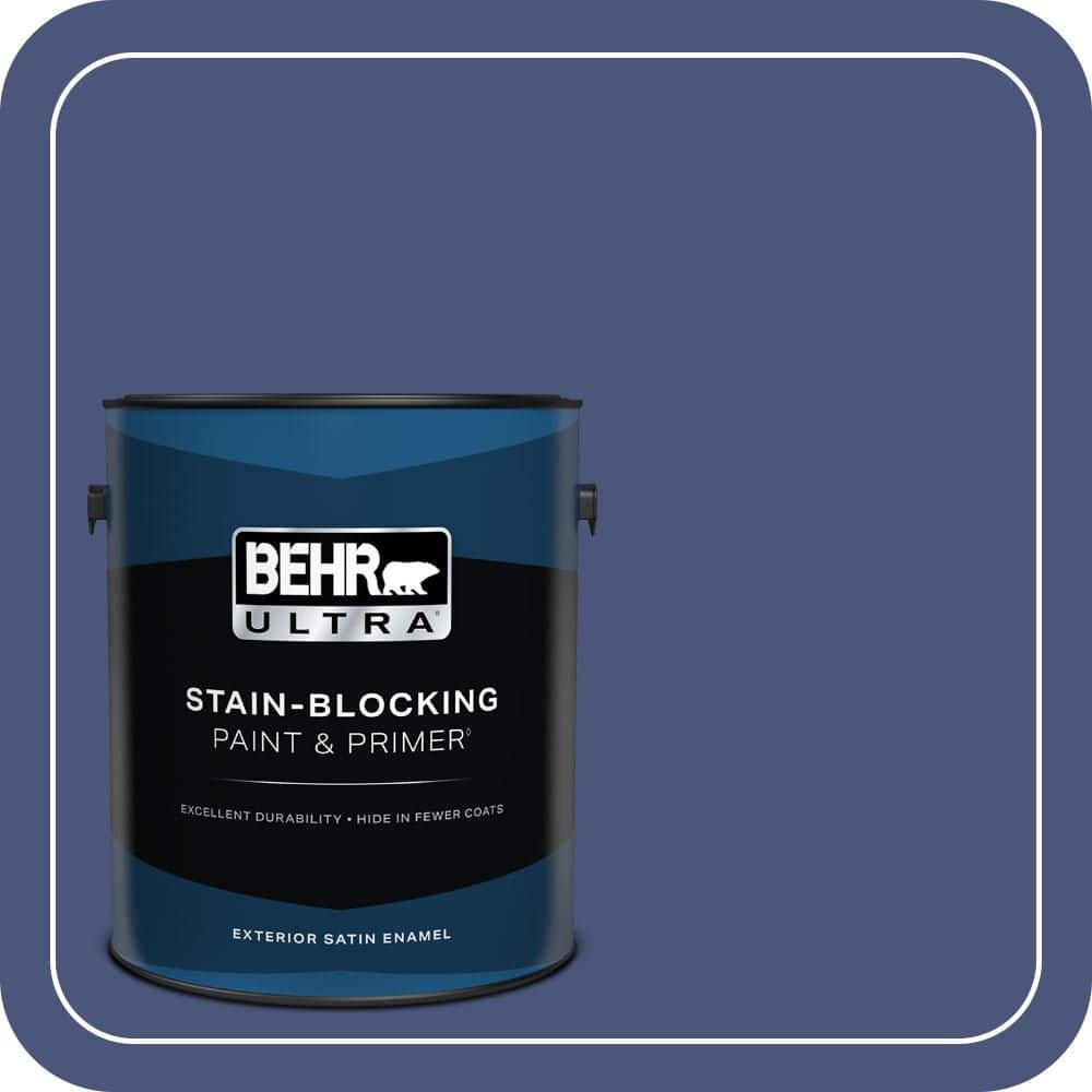 BEHR ULTRA 1 gal. #620D-7 Deep Indigo Satin Enamel Exterior Paint & Primer