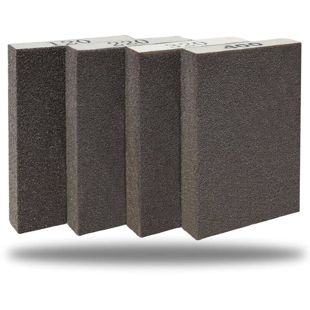 Unbranded 8Pck Sanding Sponge Blocks, 60/80/120/220 Grit Assortment, High-Elastic Sponge for Wood Metal Drywall, Washable Reusable (2)