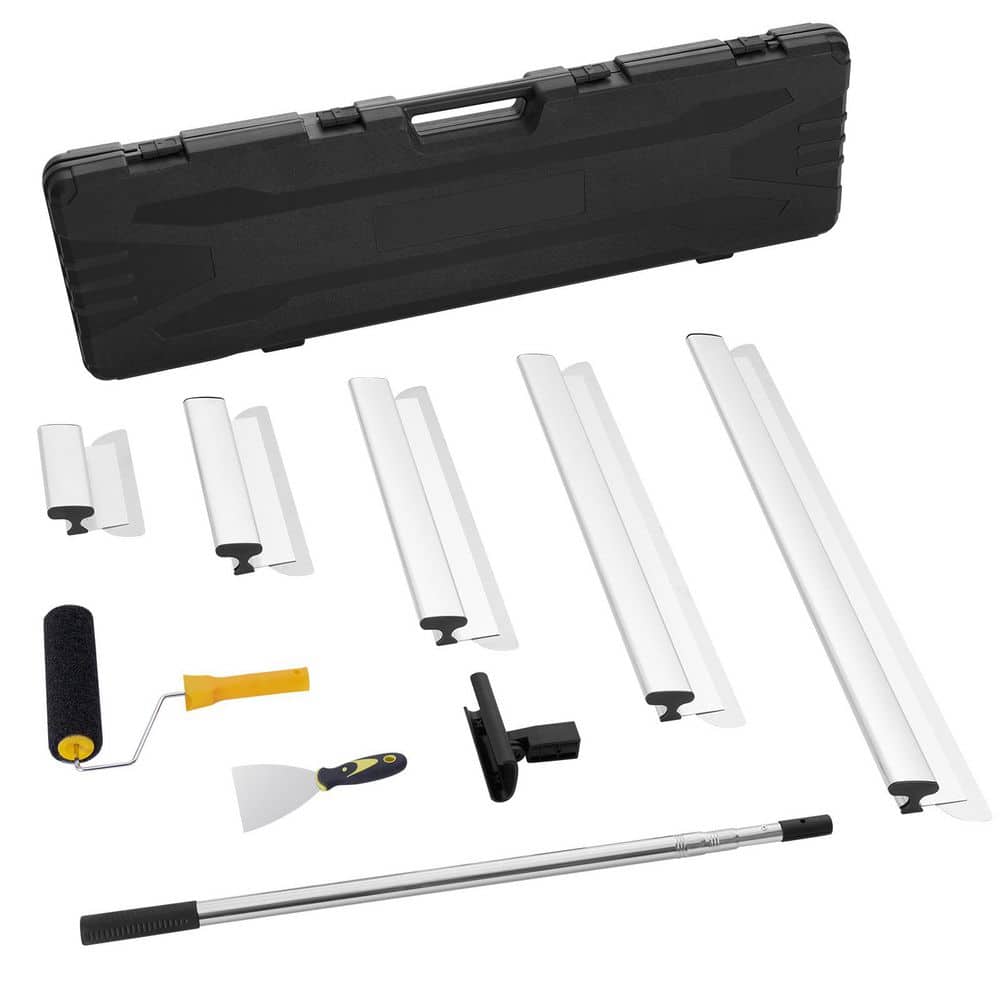 SKYSHALO Drywall Skimming Blade Set, 10/16/24/32/40 in. Skimming Blades 34-81.6 in Extension Handle Pole, for Gyprock, Wall Board (1)