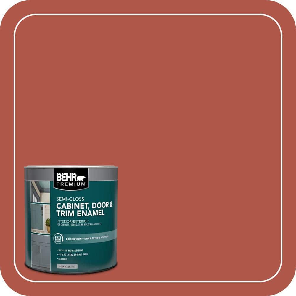BEHR PREMIUM 1 qt. #PPU2-14 Tibetan Orange Semi-Gloss Enamel Interior/Exterior Cabinet, Door & Trim Paint