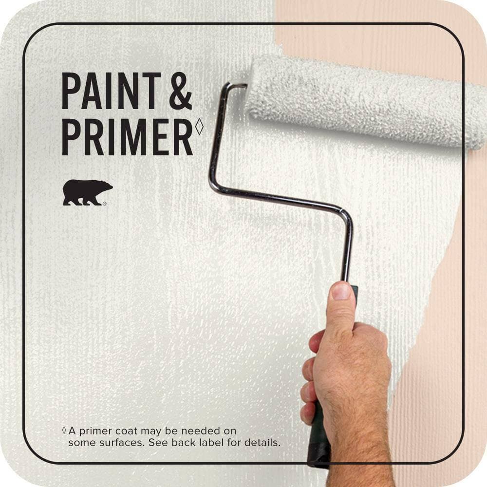 BEHR PREMIUM PLUS 1 qt. #YL-W10 Night Blooming Jasmine Satin Enamel Exterior Paint & Primer (3)