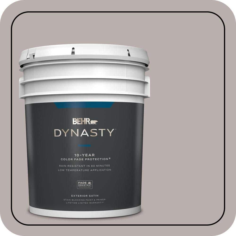 BEHR DYNASTY 5 gal. #PPU17-11 Vintage Mauve Satin Enamel Exterior Stain-Blocking Paint & Primer