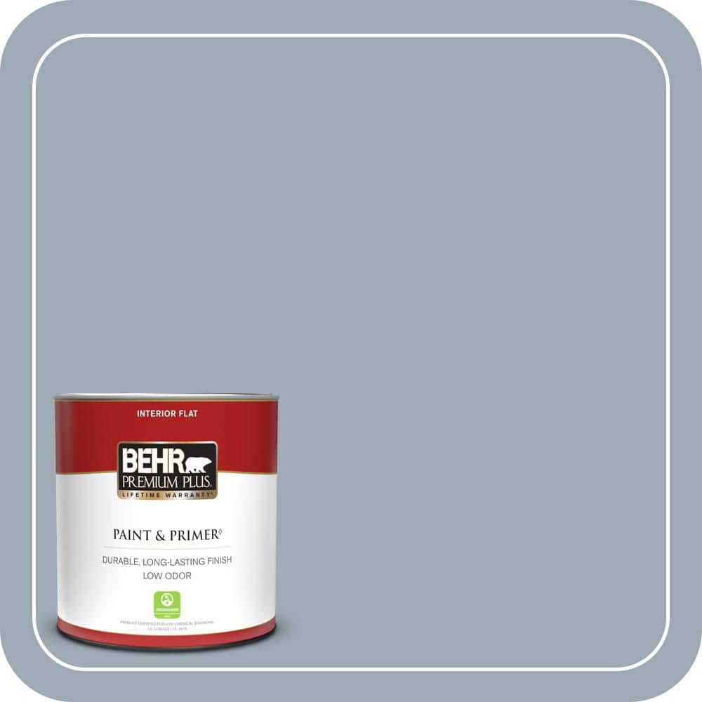 BEHR PREMIUM PLUS 1 qt. #T13-6 Twilight Flat Low Odor Interior Paint & Primer
