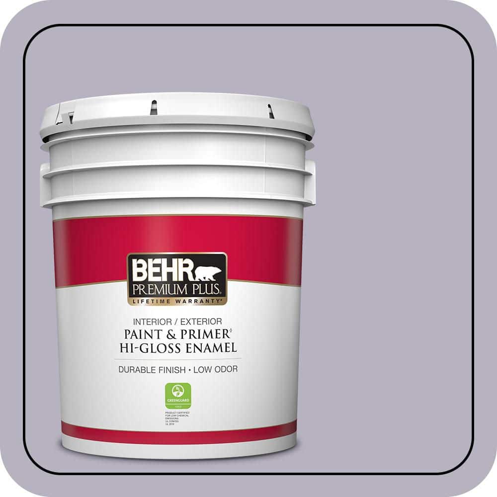BEHR PREMIUM PLUS 5 gal. #N560-2 Coveted Gem Hi-Gloss Enamel Interior/Exterior Paint & Primer (1)
