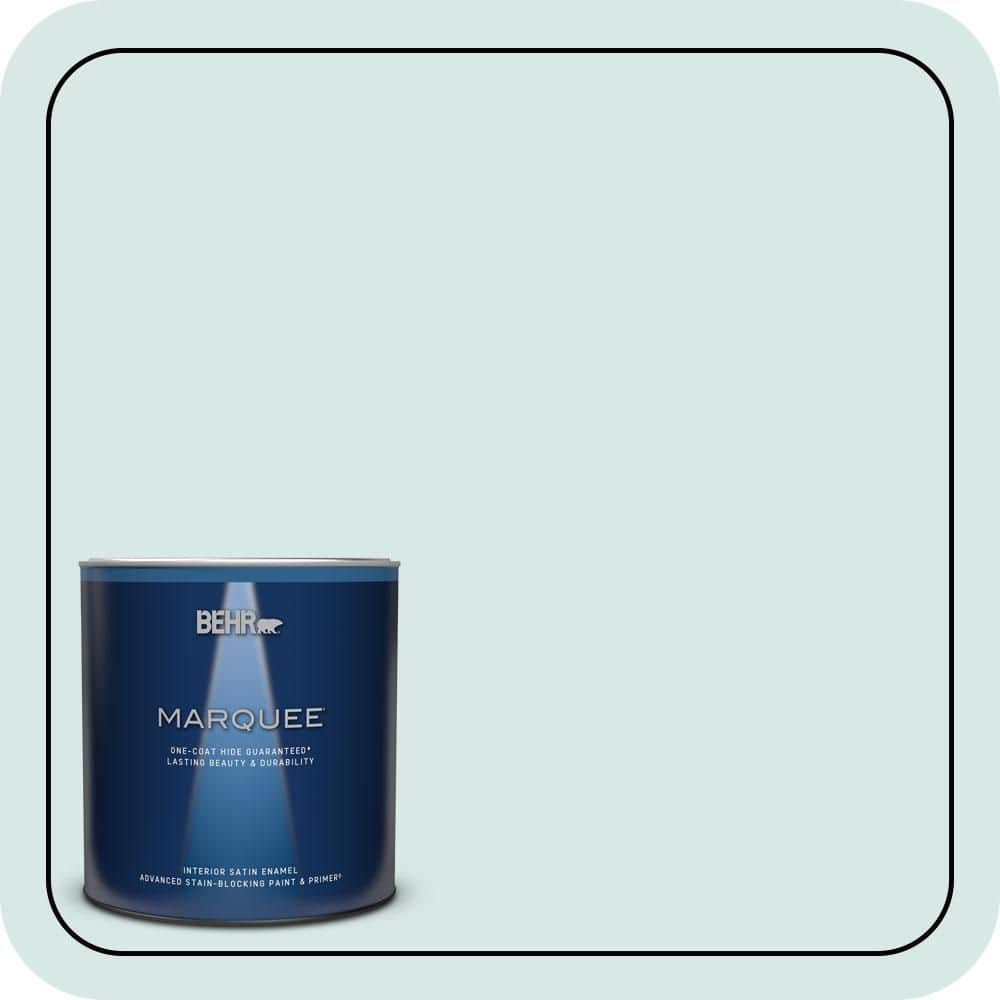 BEHR MARQUEE 1 qt. #500E-2 Aqua Breeze Satin Enamel Interior Paint & Primer