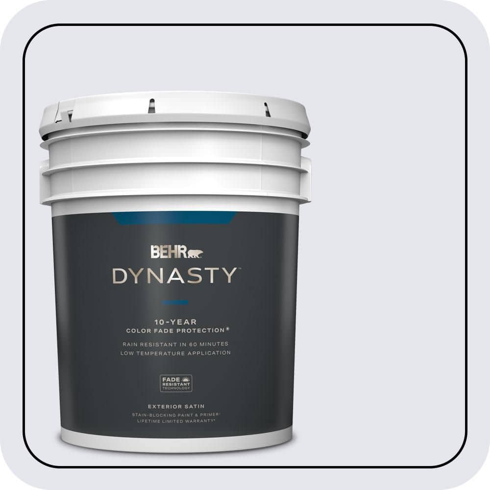 BEHR DYNASTY 5 gal. #630C-1 Lavender Haze Satin Enamel Exterior Stain-Blocking Paint & Primer