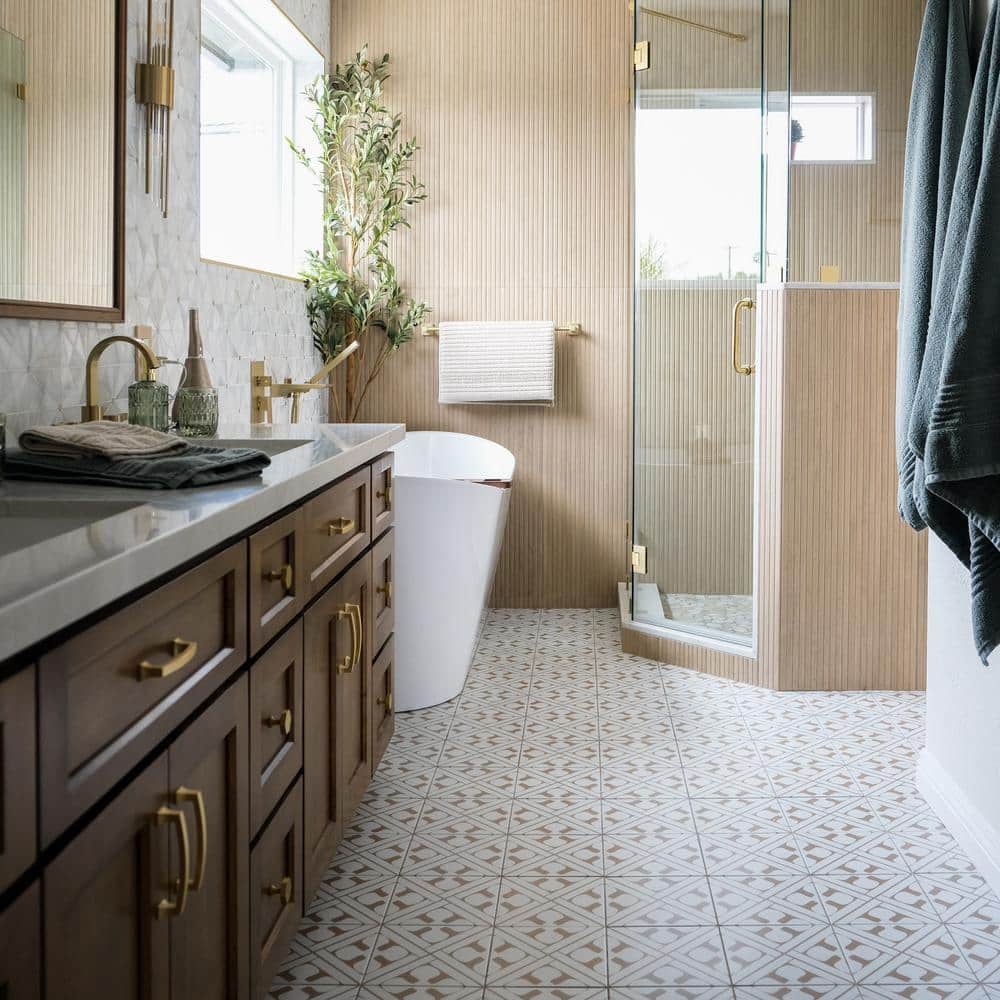 MSI Magnolia Matte Beige Porcelain Encaustic Tile Square 8 in. x 8 in., Floor and Wall (5.16 sq. ft./Case) (3)
